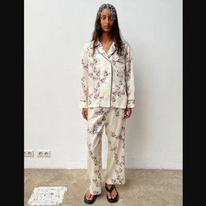 NWT ZARA PRINTED SHIRT WITH PIPING